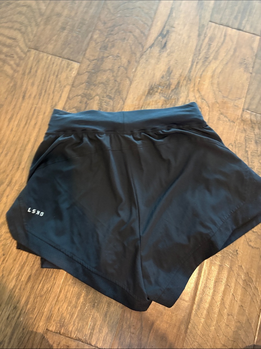 LSKD Women's Black Athletic Shorts with High Waist and Side Pockets - Picture 4 of 7